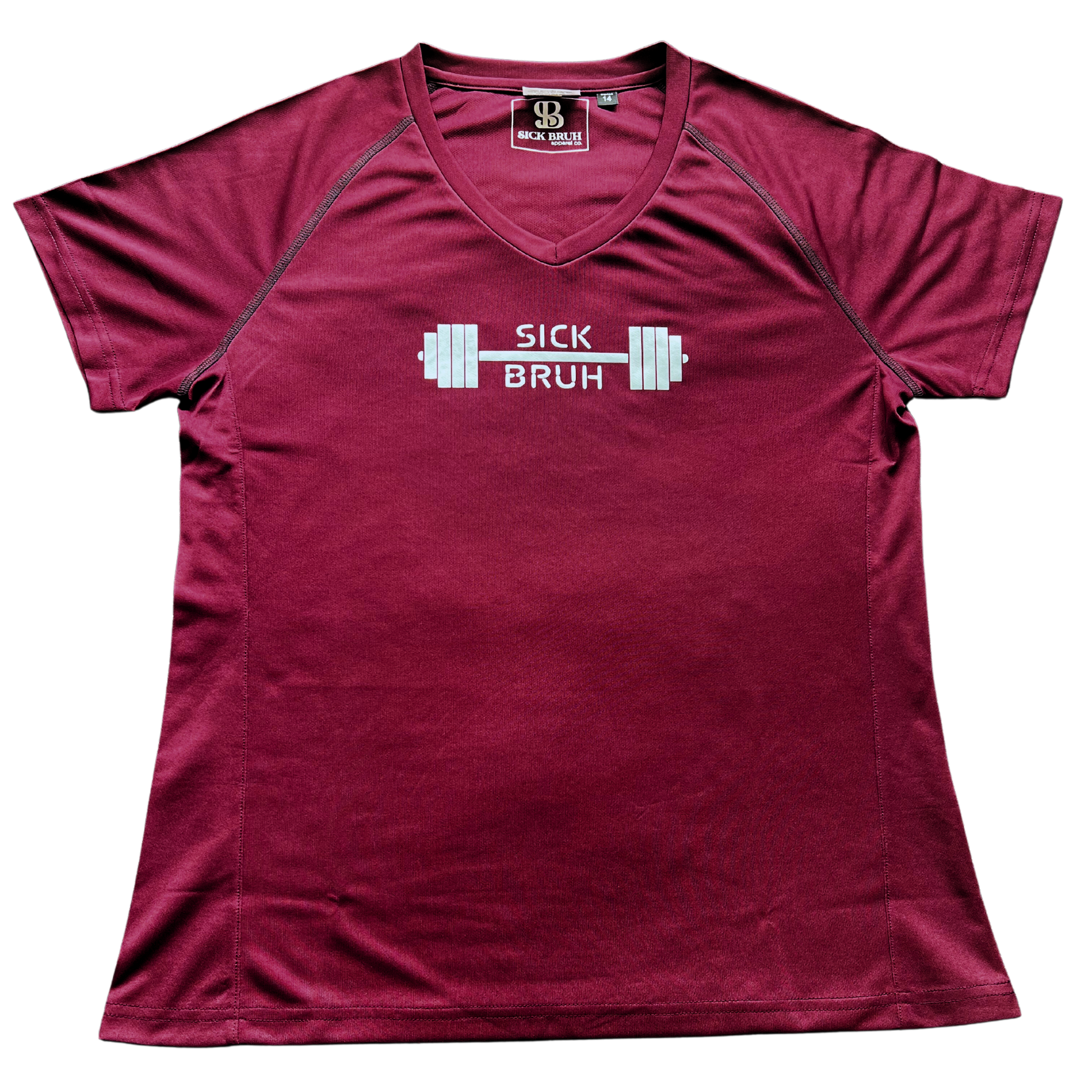 Maroon Gym T-Shirt for Women-Women's V-neck T-Shirt-Front